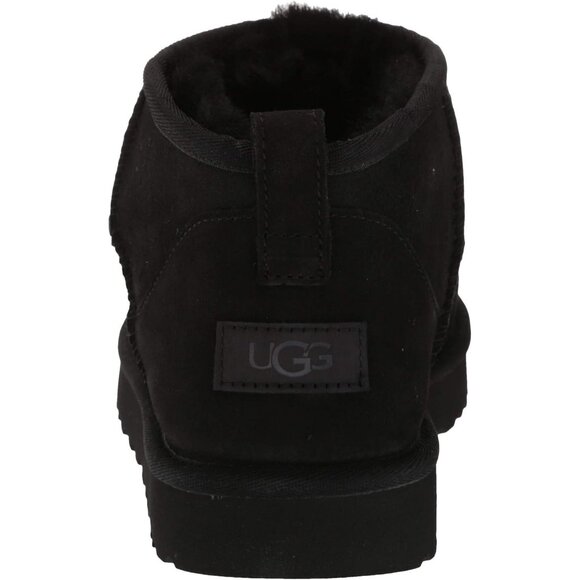 UGG Women's Legacy Black Rounded Toe Sheepskin Lining Classic Ultra Mini Boot - Picture 3 of 8
